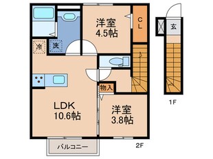 D-roomたかむら　B棟の物件間取画像